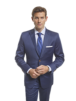 Custom Super 130's French Blue Plain - Platinum Made-To-Measure Suit