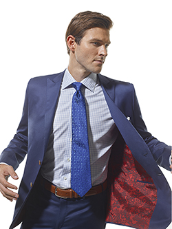Custom Super 130's French Blue Plain - Platinum Made-To-Measure Suit