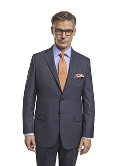 Men's Tradition Custom Suit Gallery                                                                                                                                                                                                                       , Super 140's Blue Birdseye - H&S Mille Miglia - Made-To-Measure Men's Suit