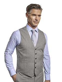 Super 120's Black & White Herringbone Stripe