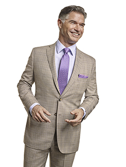 Super 120's Light Tan Plaid - Custom Tailored Suit