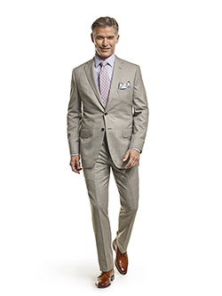 Men's Tradition Custom Suit Gallery                                                                                                                                                                                                                       , Super 140's Gray Windowpane - Custom Tailored Suit