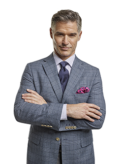 Men's Tradition Custom Suit Gallery                                                                                                                                                                                                                       , Super 100's Blue Mix Plaid - Made-To-Measure Sport Coat