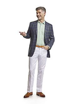 Men's Tradition Custom Suit Gallery                                                                                                                                                                                                                       , Super 140's Char Blue Plaid - Custom Tailored Sports Coat & Custom Summer Trousers