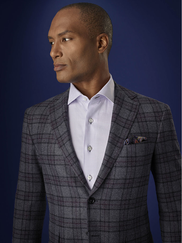 100 Escorial Gray Plaid Sport Coat Tom James Company