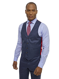 Super 100's - Dark Blue Check