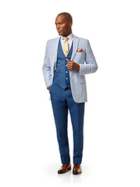 100% Combed Cotton - Blue Seersucker