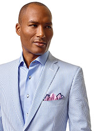 100% Combed Cotton - Blue Seersucker