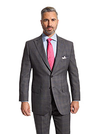 Custom Super 140's Wool - Gray Plaid