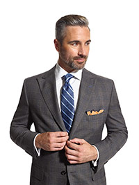 Custom Super 140's Wool - Gray Plaid