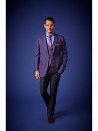 Custom 100% Wool - Purple Plain Holland & Sherry Mesh Blazers