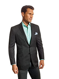 Custom Super 100's Wool - Charcoal Fancy Weave