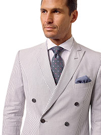 Custom 100% Cotton - Gray Seersucker
