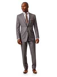 Custom Super 100's Wool - Gray Plaid