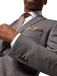 Custom Super 100's Wool - Gray Plaid