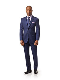 Custom Super 120's Wool - Navy Fancy Stripe