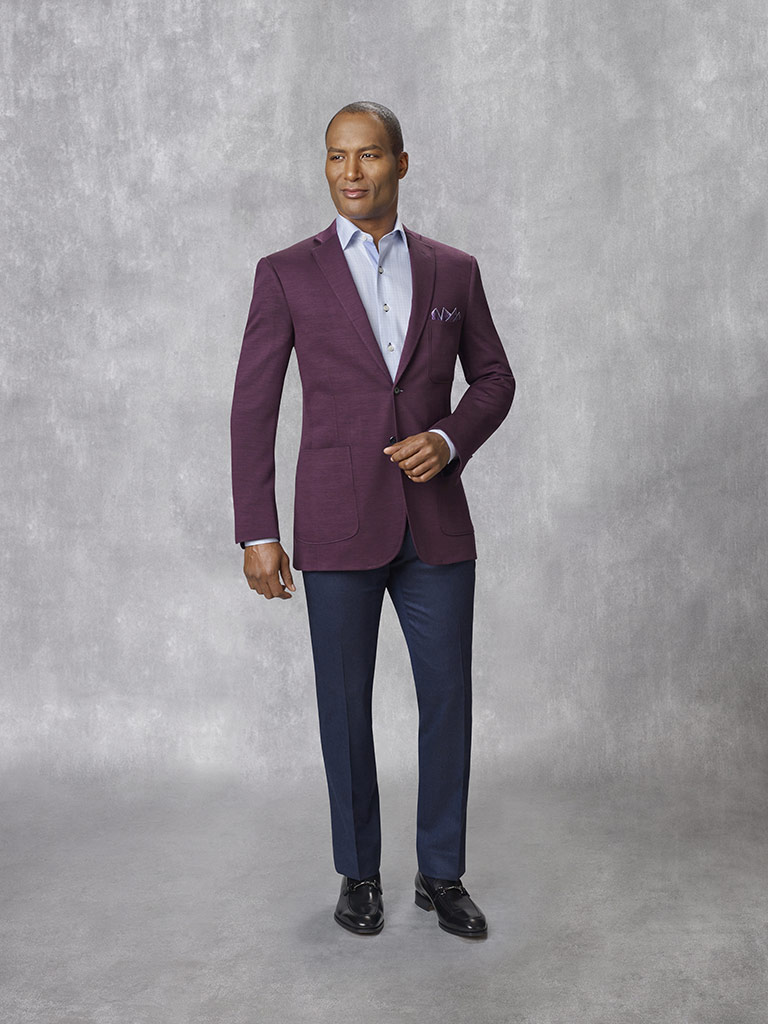 94% Wool, 6% Polymide - Merlot Solid - Holland & Sherry - JJ One - Stetch Knits