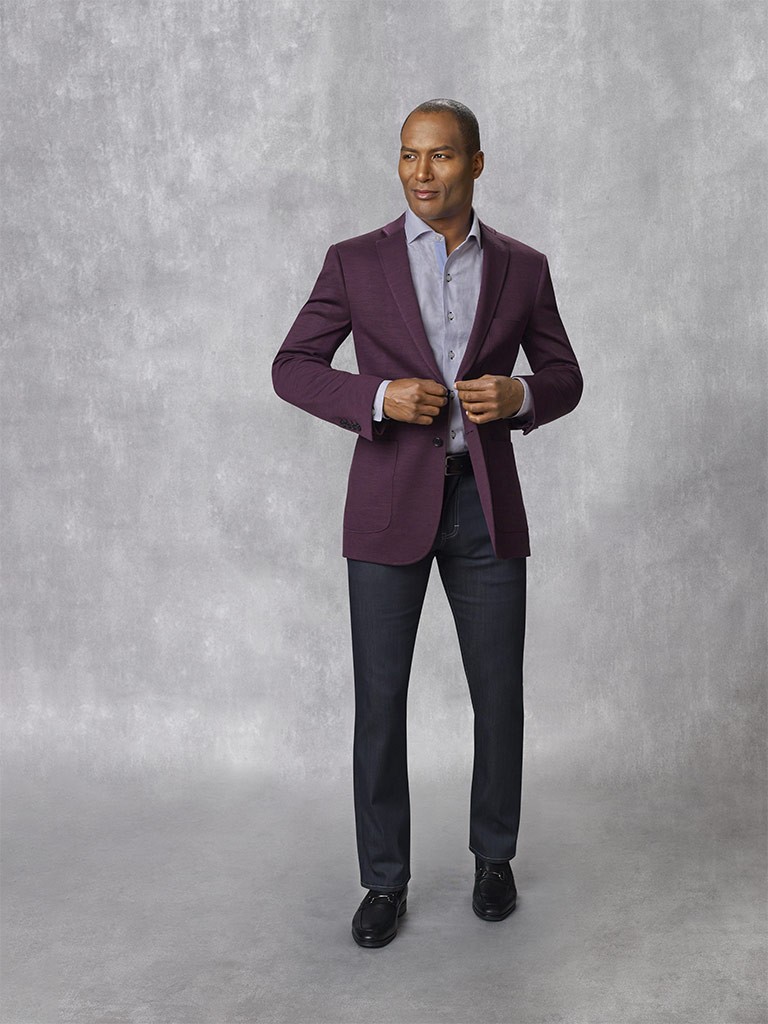 94% Wool, 6% Polymide - Merlot Solid - Holland & Sherry - JJ One - Stetch Knits