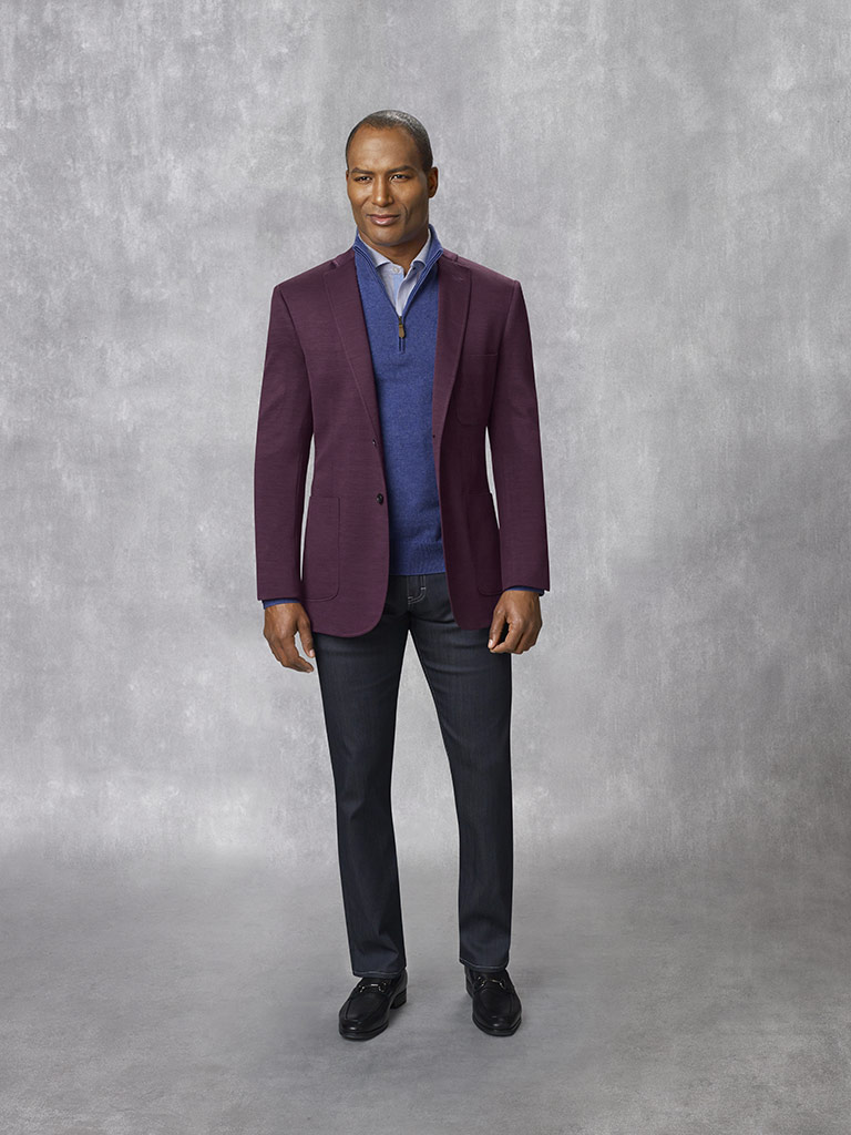 94% Wool, 6% Polymide - Merlot Solid - Holland & Sherry - JJ One - Stetch Knits