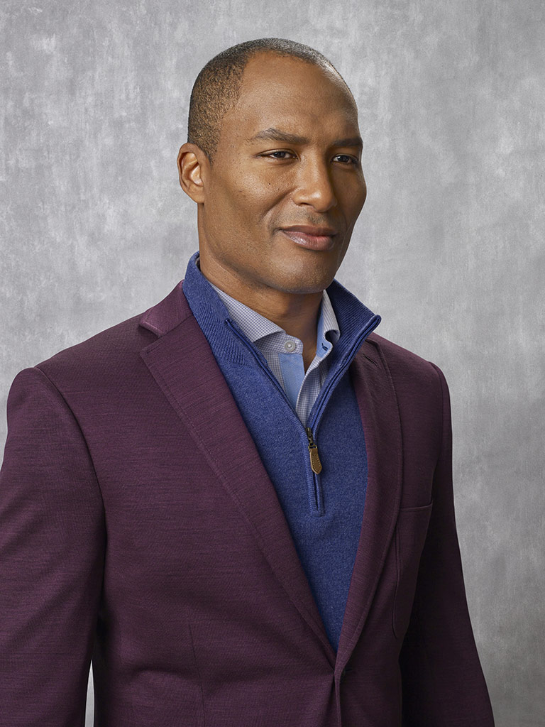 94% Wool, 6% Polymide - Merlot Solid - Holland & Sherry - JJ One - Stetch Knits