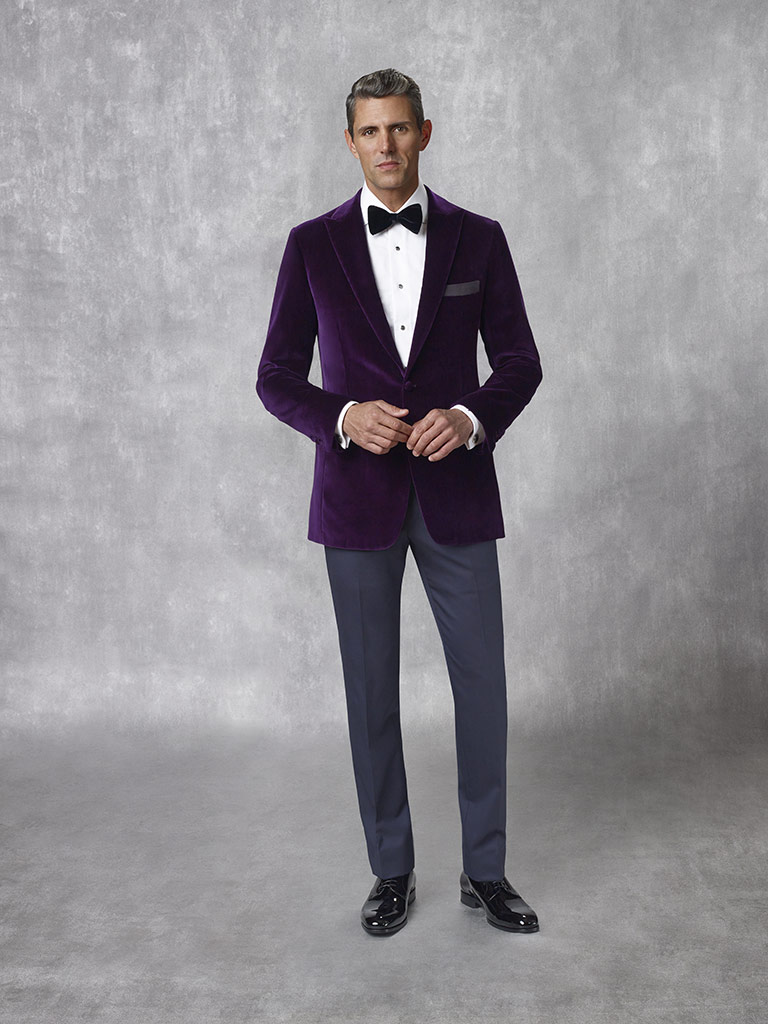 100% Velvet - Plum Solid Tuxedo Jacket