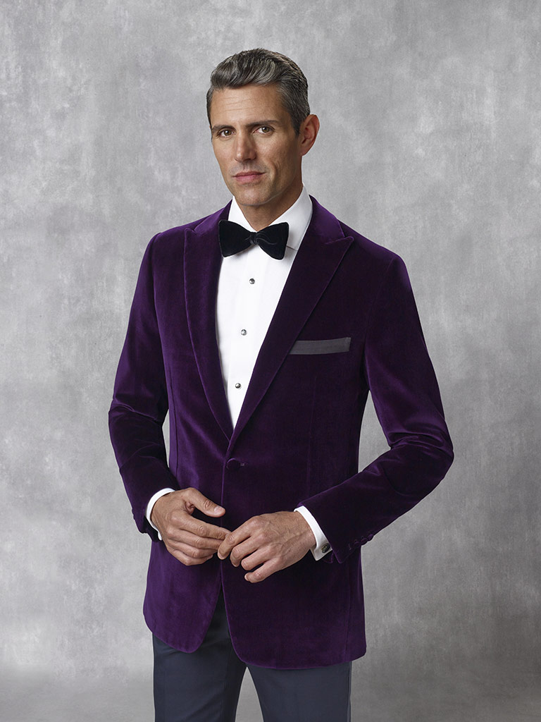 100% Velvet - Plum Solid Tuxedo Jacket