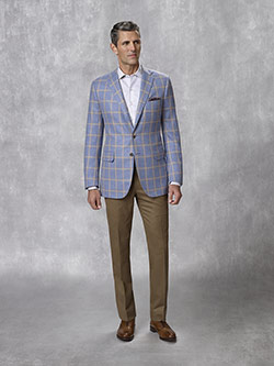 100% Cashmere - Blue Windowpane