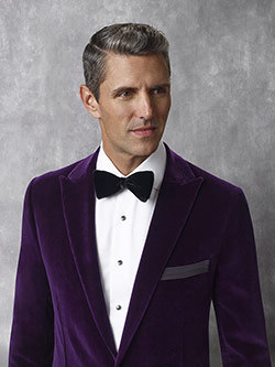 Velvet Plum Solid Tuxedo Jacket