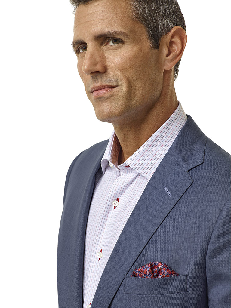 Blue Sharkskin Suit - Executive Collection