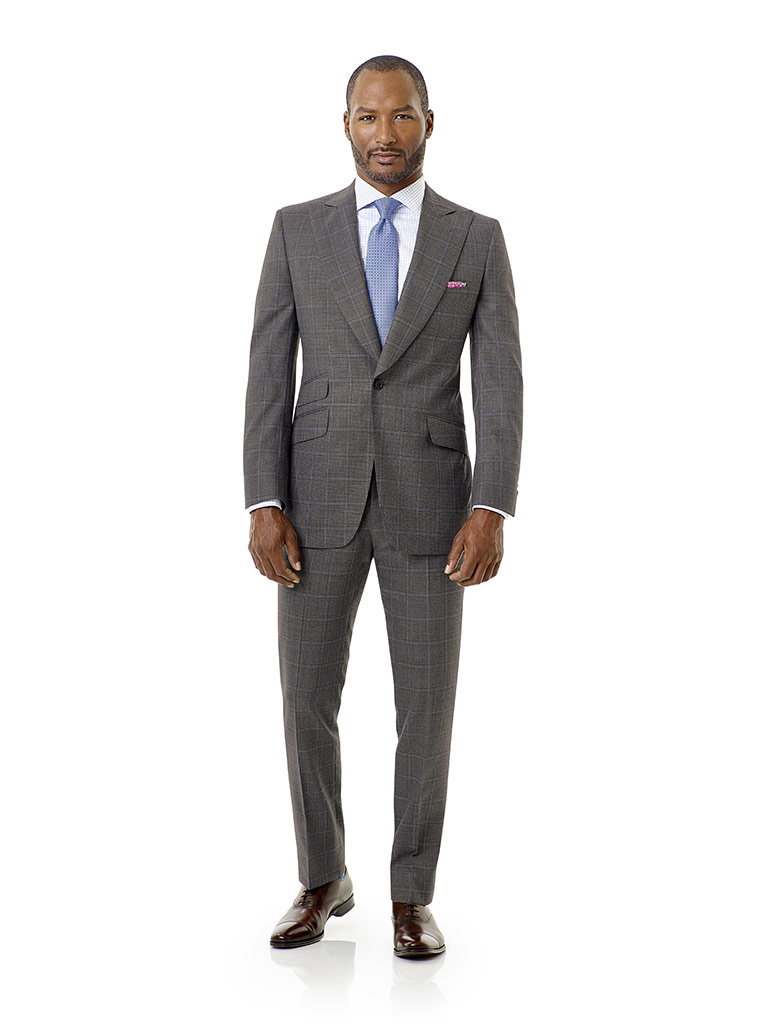 Gray Windowpane Suit - Executive Collection
