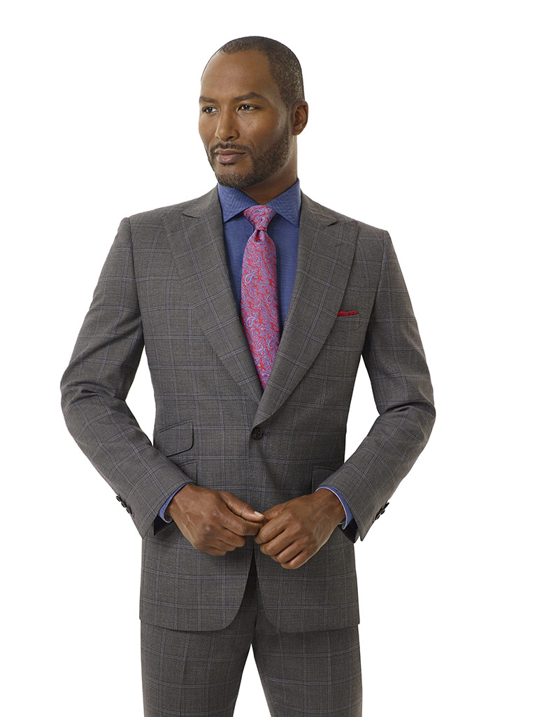 Gray Windowpane Suit - Executive Collection
