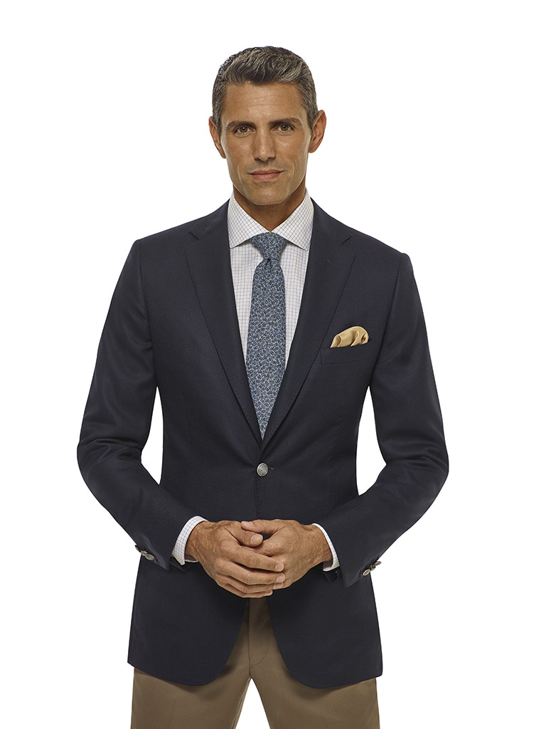 Navy Diamond Weave Blazer - Executive Collection