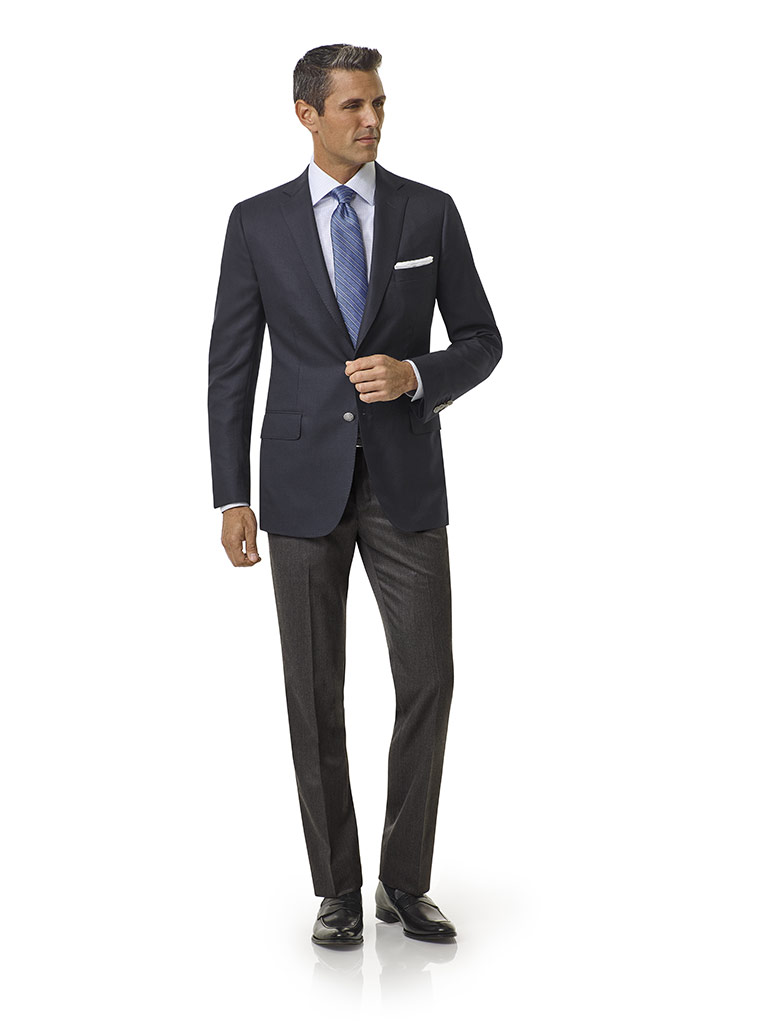 Navy Diamond Weave Blazer - Executive Collection