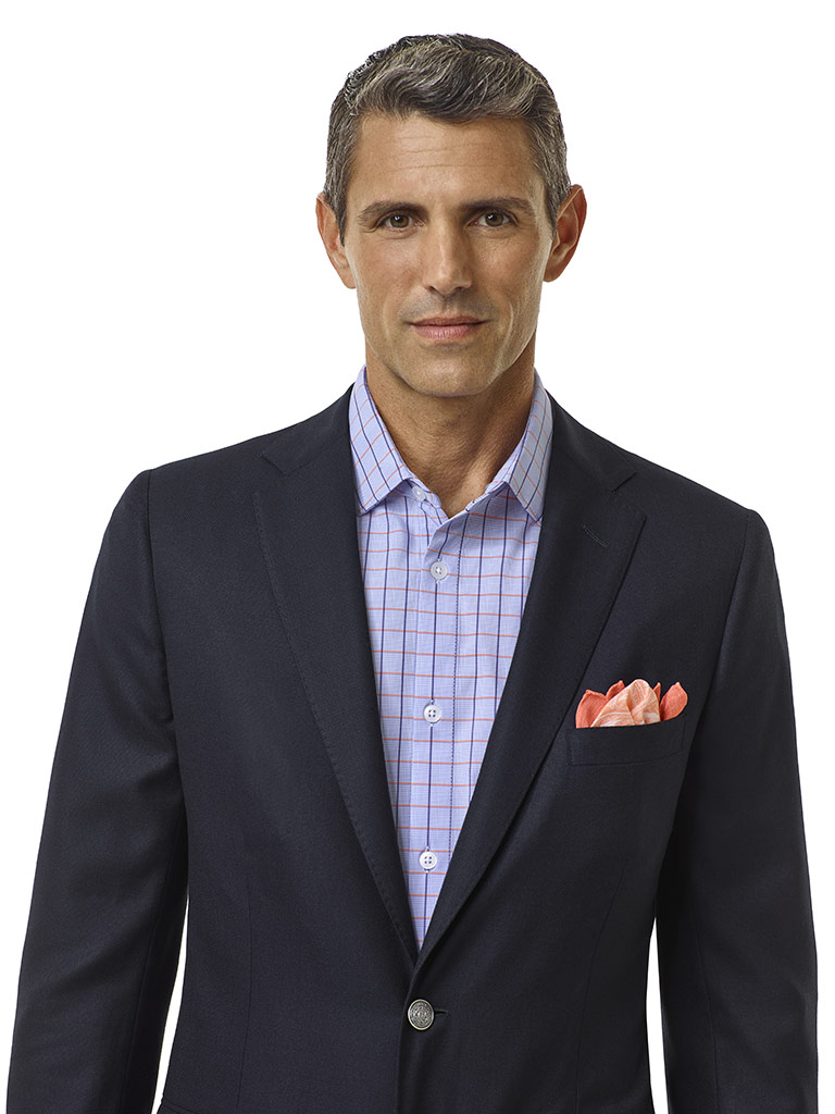 Navy Diamond Weave Blazer - Executive Collection