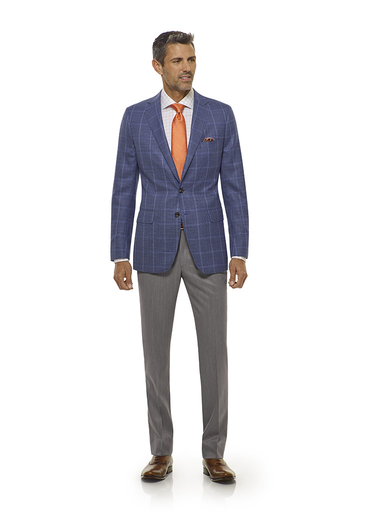 Blue Windowpane Sport Coat - Executive Collection
