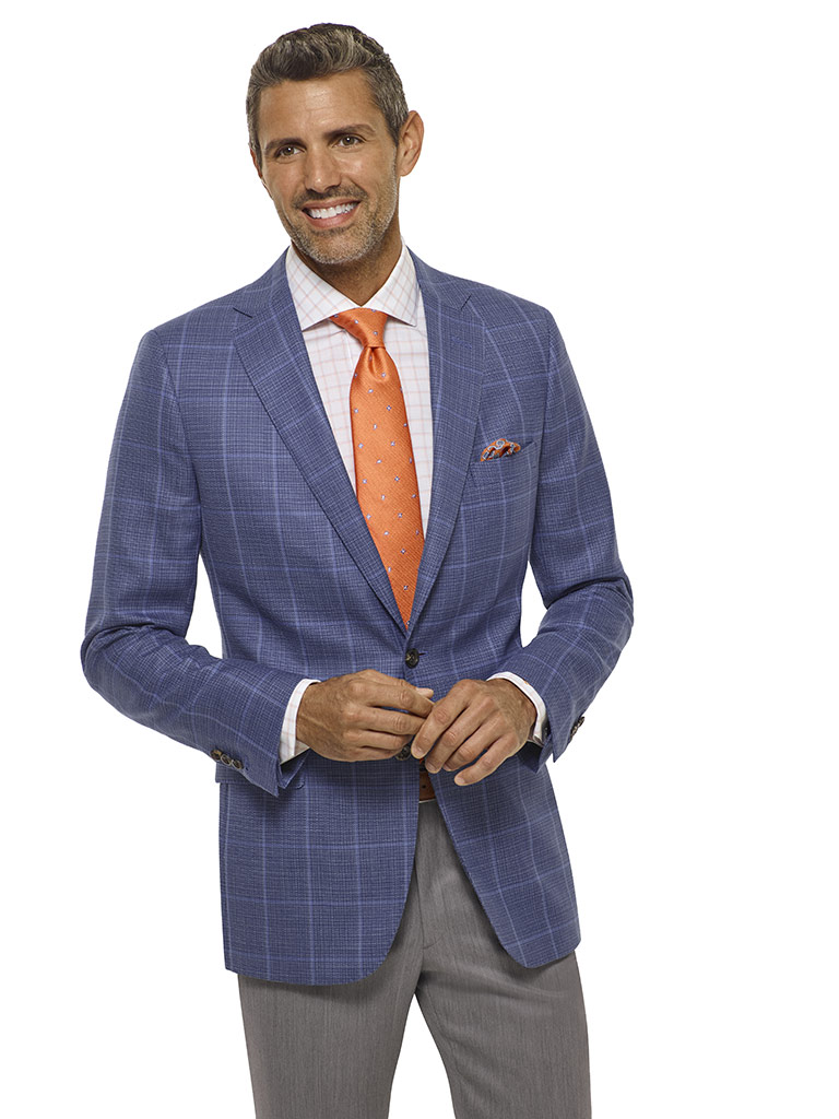 Blue Windowpane Sport Coat - Executive Collection