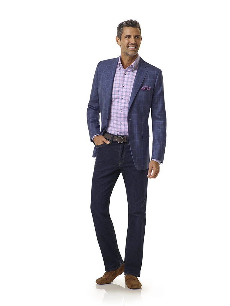 Blue Windowpane Sport Coat - Executive Collection