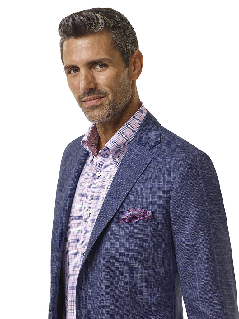 Blue Windowpane Sport Coat - Executive Collection