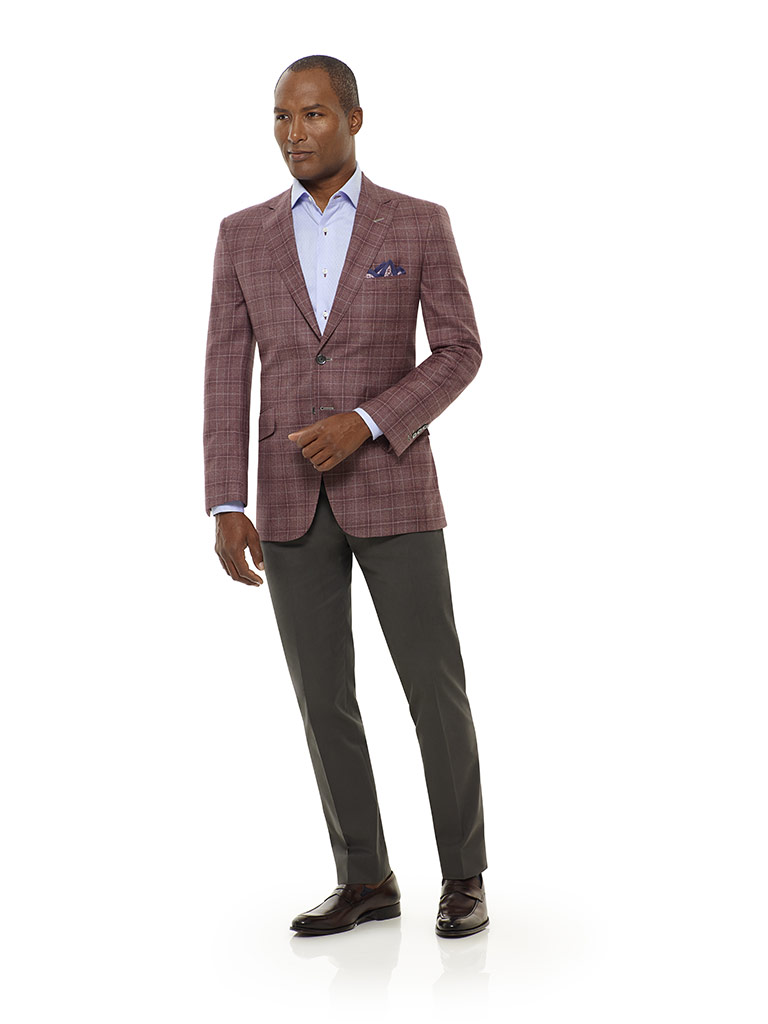 Rust Plaid Sport Coat - Executive Collection