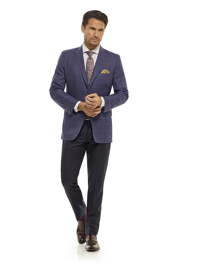 Indigo Plaid Sport Coat - Executive Collection