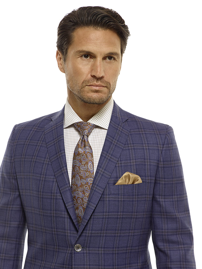 Indigo Plaid Sport Coat - Executive Collection
