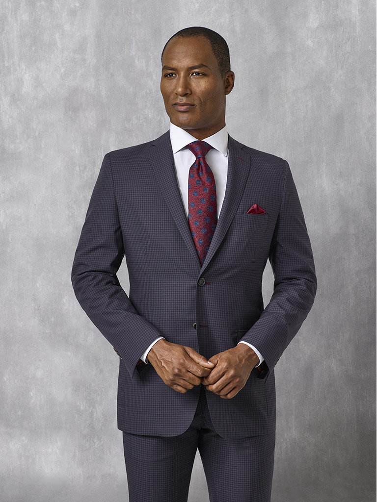 Navy Micro Check Suit - Oxxford Collection