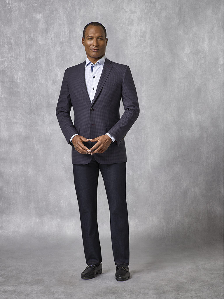 Navy Micro Check Suit - Oxxford Collection