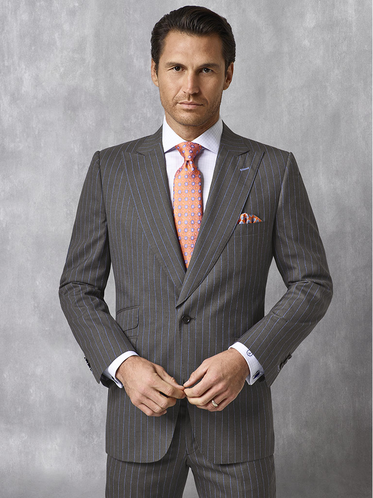 Blue Gray Stripe Suit - Oxxford Collection