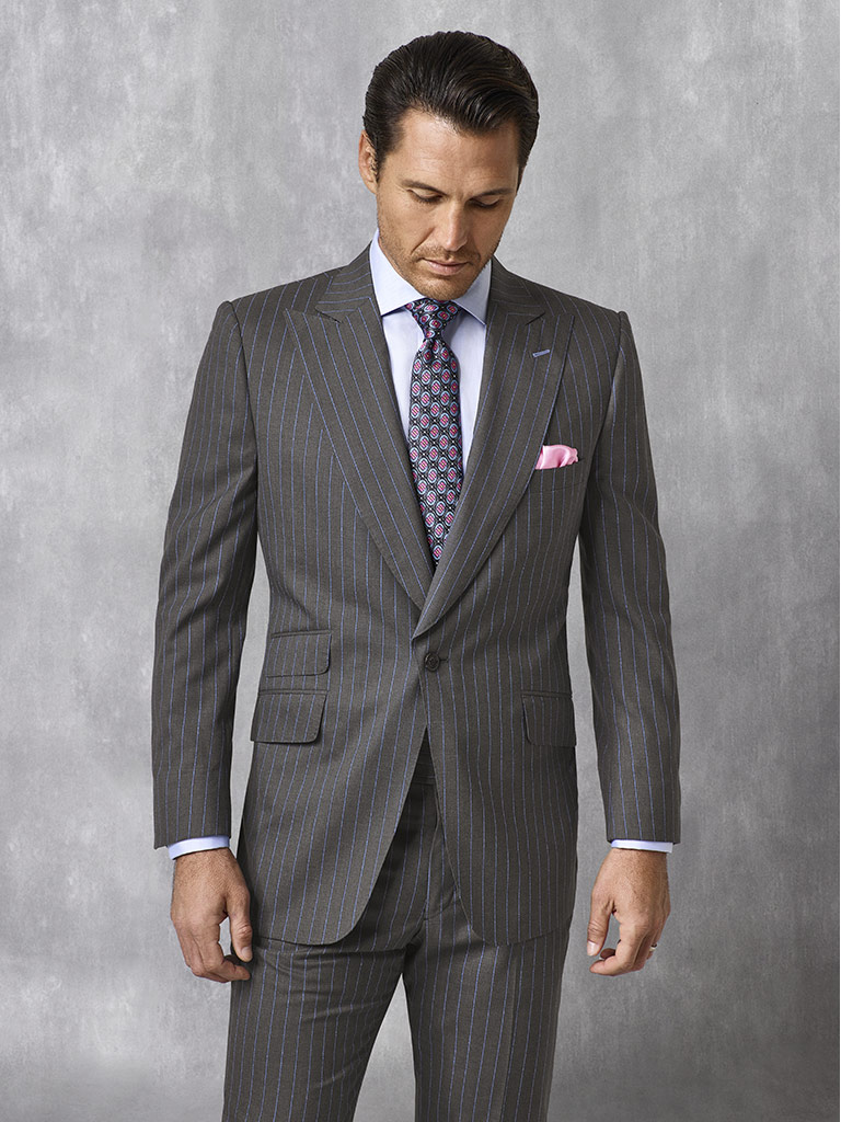 Blue Gray Stripe Suit - Oxxford Collection
