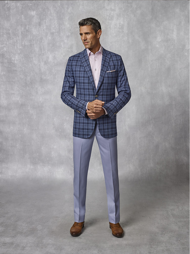Navy Plaid Sport Coat - Oxxford Collection