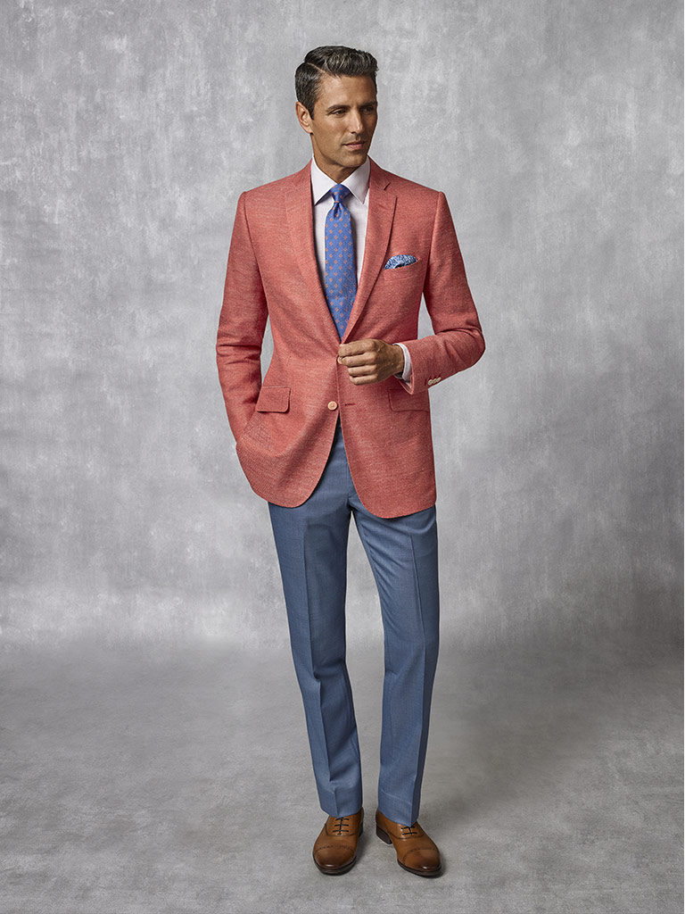 Coral Plain Blazer - Oxxford Collection