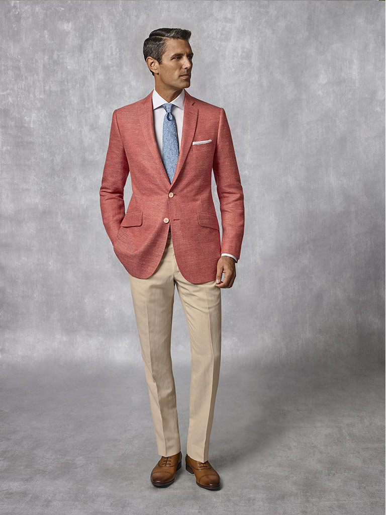 Coral Plain Blazer - Oxxford Collection