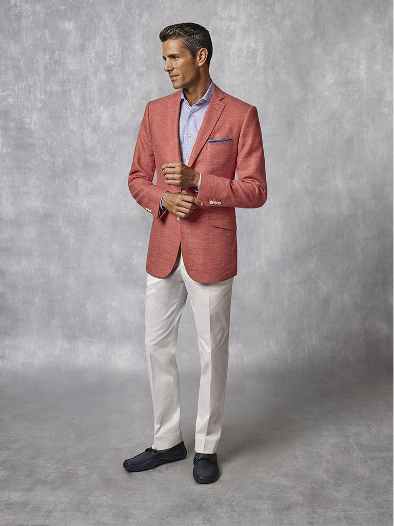 Coral Plain Blazer - Oxxford Collection
