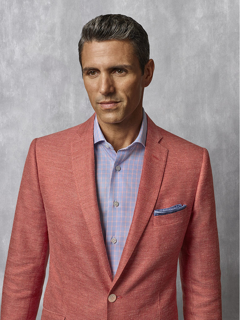 Coral Plain Blazer - Oxxford Collection